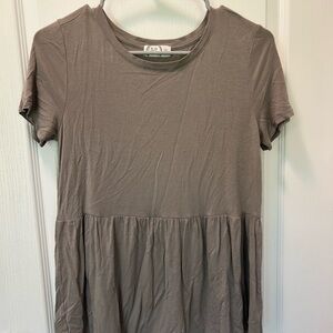 Casual Taupe Short Sleeve Top